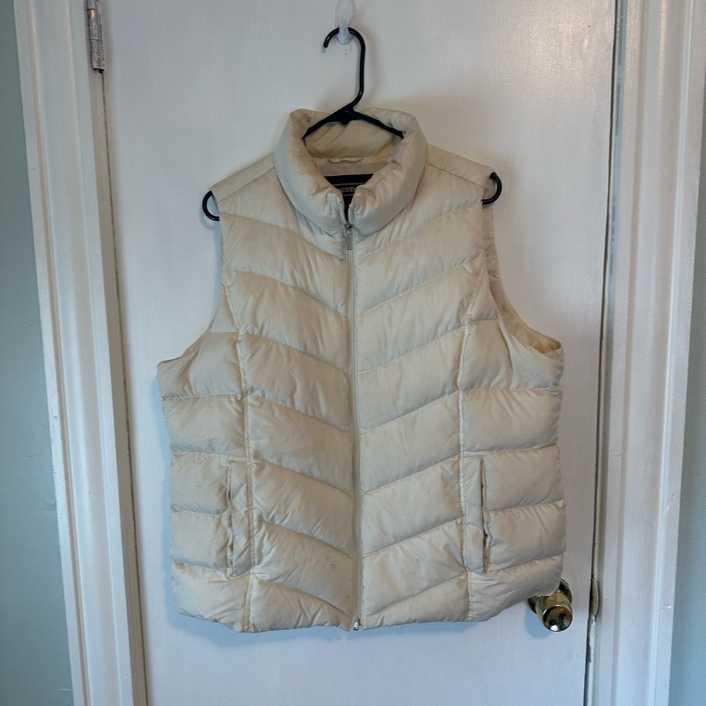Lands' End Women's Beige Puffer Vest
